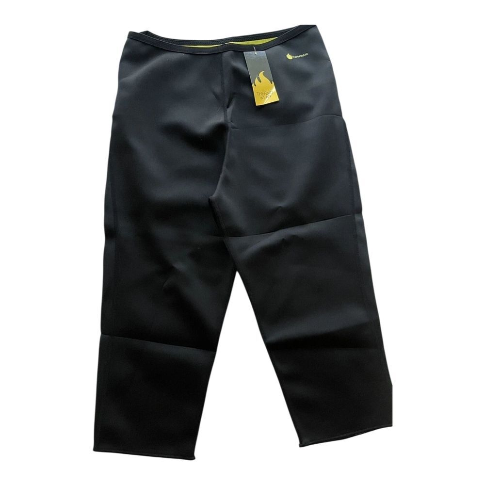 Slimming Work Out Gear Thermo Sweat Capris Size XXL Blk & Yellow NWT